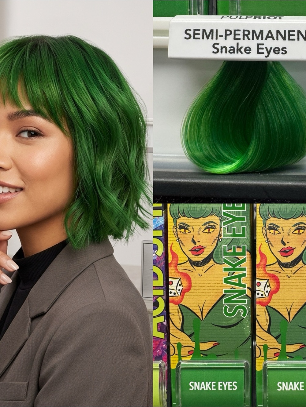 Semi-Permanent Hair Color "Snake Eyes" - Vibrant Green one box